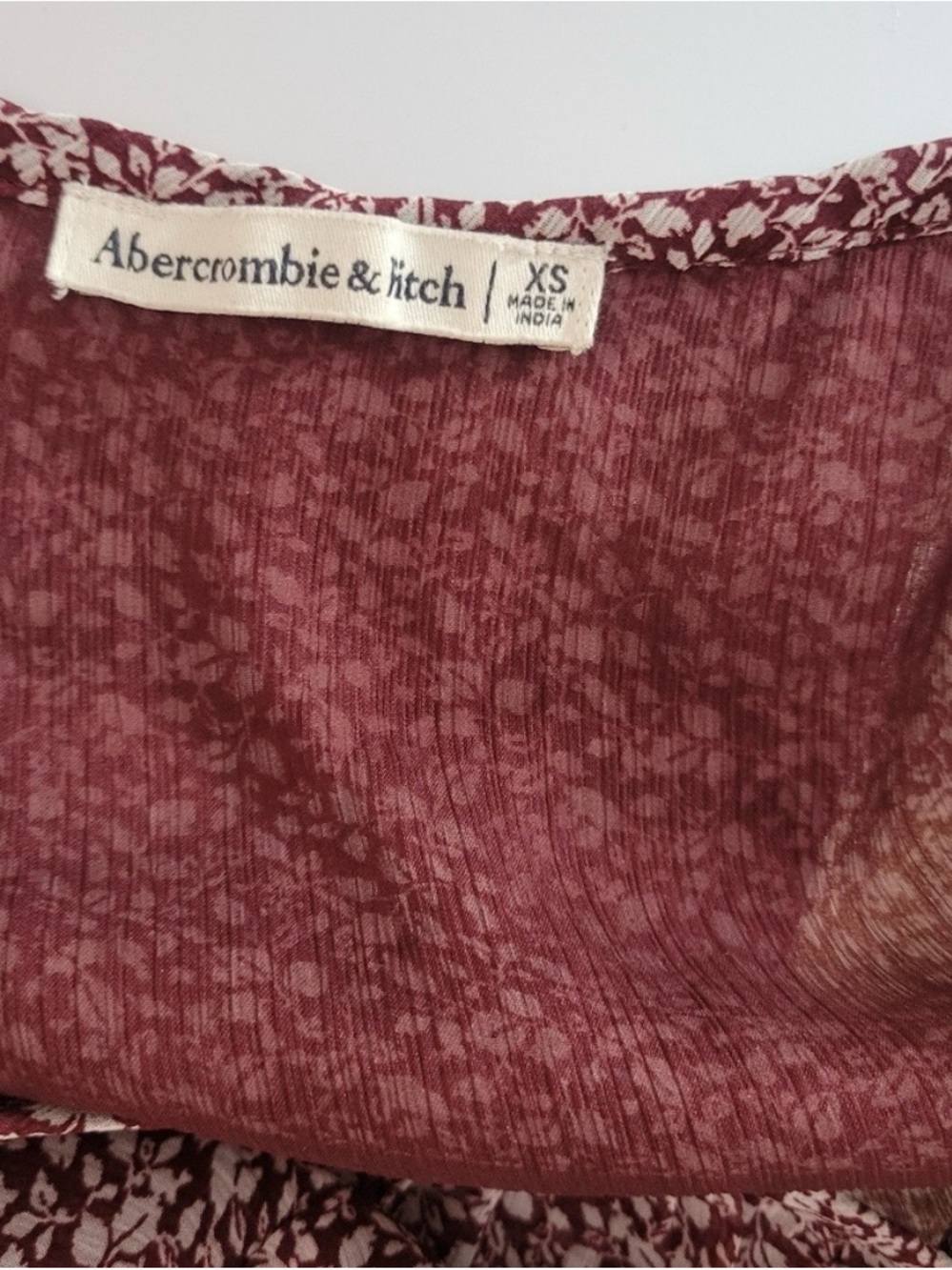Abercrombie & Fitch Floral Faux Wrap Blouse Long Sleeve Size XS - Picture 4 of 5